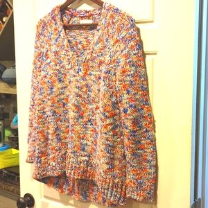 LOFT Multicolor Marled V Neck sweater